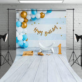 Lofaris Blue Balloon 1St Birthday Happy Sweep Photo Backdrop